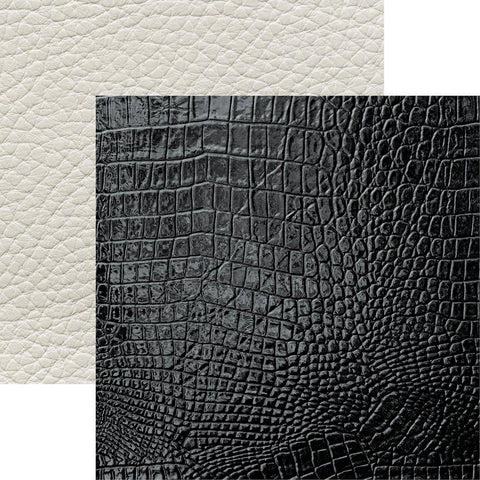 Reminisce Denim Leather & Lace Textured Leather Patterned Paper