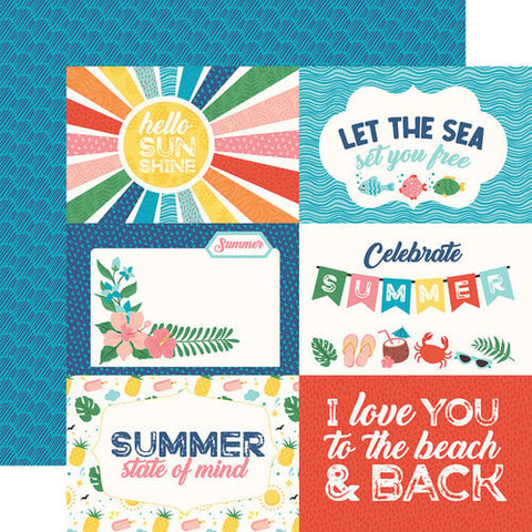 Echo Park Endless Summer 6x4 Journaling Cards 12x12 Patterned Paper