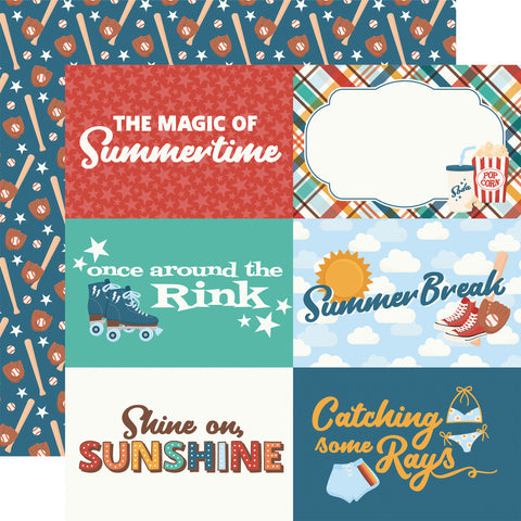 Echo Park Summer Break 6x4 Journaling Cards 12x12 Patterned Paper