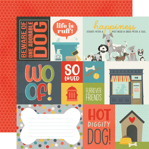 Simple Stories Pet Shoppe Dog Elements 1 Patterned Paper