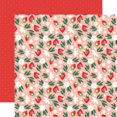 Carta Bella Fruit Stand Sweet Days Strawberries 12x12 Patterned Paper
