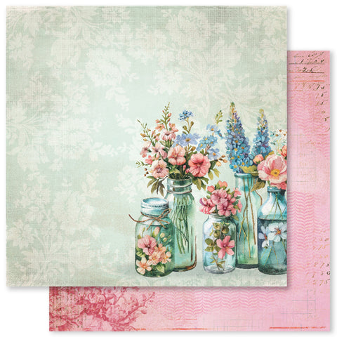 Paper Rose Studio Flower Shoppe Basics - Paper B 12x12 Patterned Paper