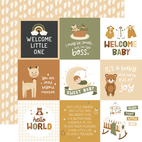 Echo Park Special Delivery: Baby 4x4 Journaling Cards Patterned Paper