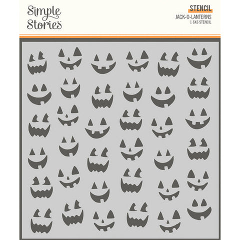 Simple Stories Spooky Nights Jack-O-Lanterns 6x6 Stencil
