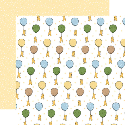 Echo Park Winnie the Pooh Baby Baby On The Way Balloons 12x12 Patterned Paper