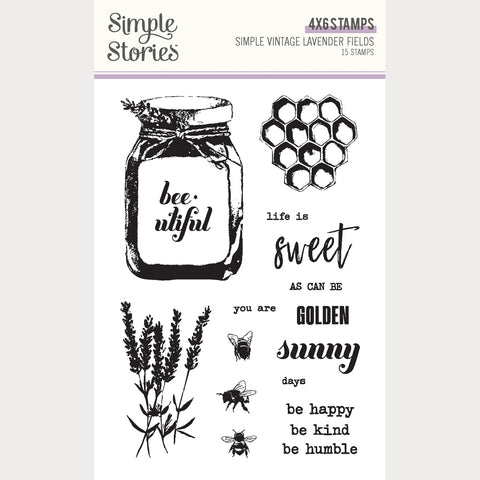 Simple Stories Simple Vintage Lavender Fields Clear Photopolymer Stamp Set
