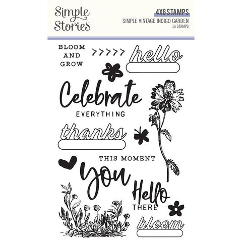 Simple Stories Simple Vintage Indigo Garden Photopolymer Stamp Set