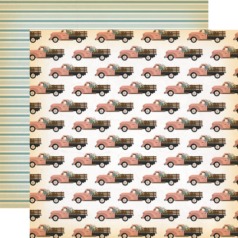 Carta Bella Cowgirl Prairie Rose Truck 12x12 Patterned Paper