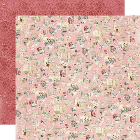 Simple Stories Simple Vintage Love Story My Heart Patterned Paper
