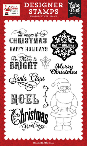 Echo Park Santa Claus Be Merry And Bright 4x6 Stamp Set