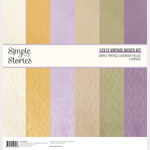 Simple Stories Simple Vintage Lavender Fields 12x12 Vintage Basics Kit