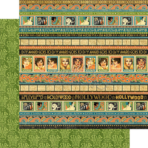 Graphic 45 Vintage Hollywood Collection Glitz and Glamour Patterned Paper