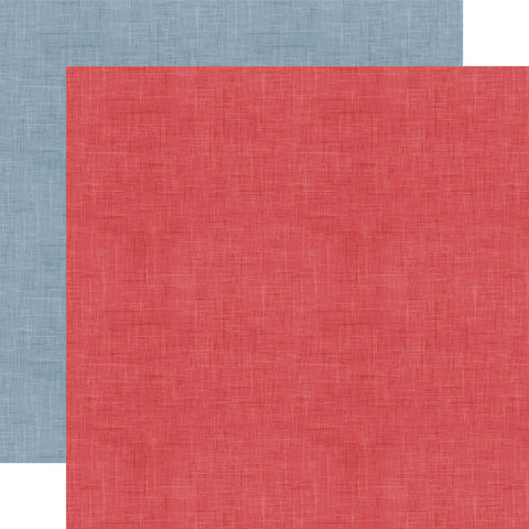 Echo Park Yankee Doodle Red/Denim 12x12 Coordinating Solid Paper