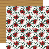 Echo Park Santa Claus Holiday Poinsettia 12x12 Patterned Paper