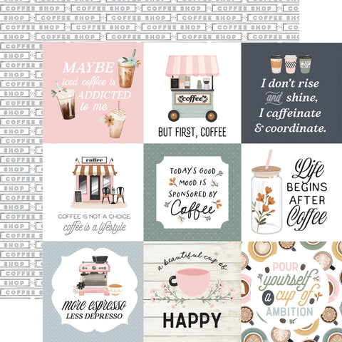 Carta Bella Coffee Shop 4x4 Journaling Cards 12x12 Patterned Paper