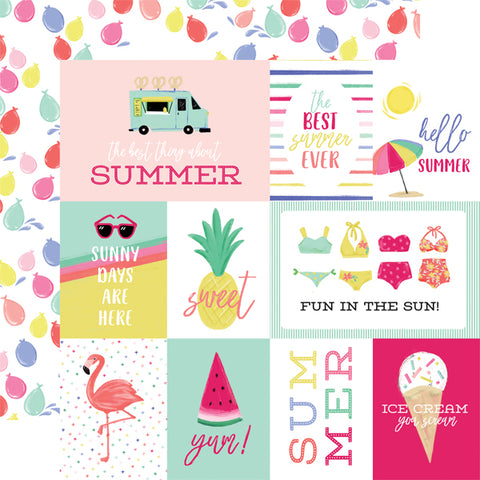 Echo Park Best Summer Ever Journaling Cards Patterned Paper