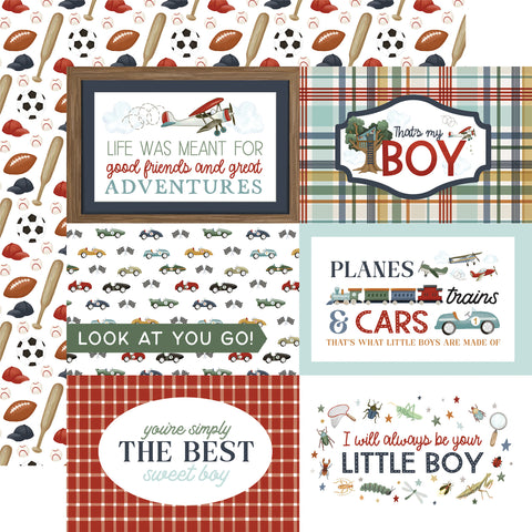 Carta Bella That's My Boy 6x4 Journaling Cards 12x12 Patterned Paper