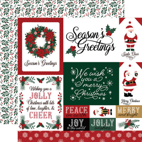 Echo Park Santa Claus Multi Journaling Cards 12x12 Patterned Paper