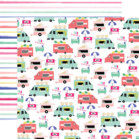 Echo Park Best Summer Ever Food Trucks Patterned Paper