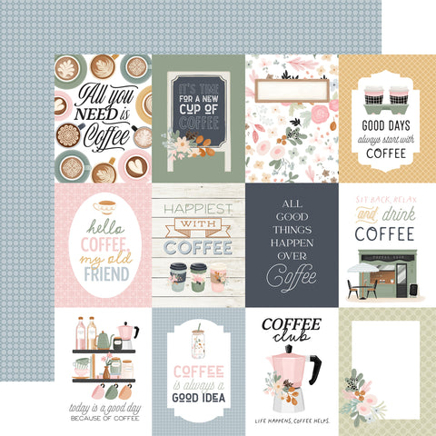 Carta Bella Coffee Shop 3x4 Journaling Cards 12x12 Patterned Paper