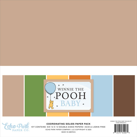 Echo Park Winnie the Pooh Baby Coordinating 12x12 Solids Paper Pack