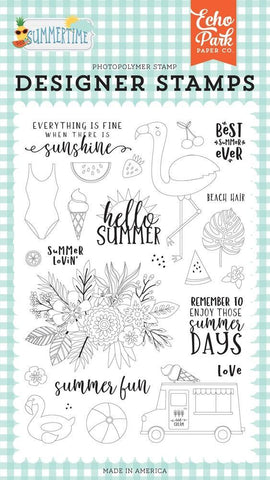 Echo Park Summertime Summer Lovin' Stamp Set 4x6