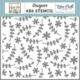 Echo Park New Day Springtime Floral Designer 6x6 Stencil