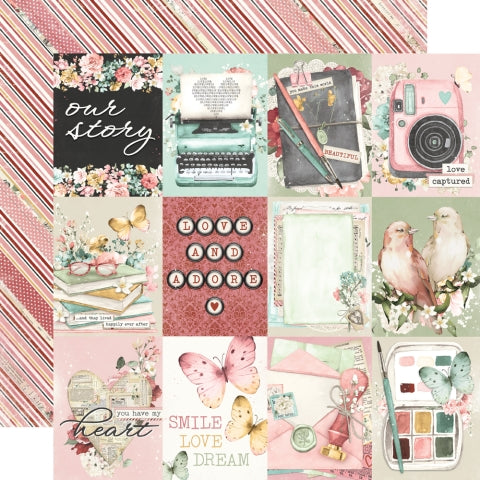 Simple Stories Simple Vintage Love Story 3x4 Elements Patterned Paper
