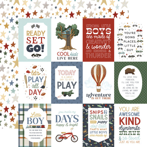 Carta Bella That's My Boy 3x4 Journaling Cards 12x12 Patterned Paper