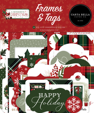 Carta Bella A Wonderful Christmas Frames & Tags Embellishments