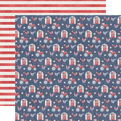 Echo Park Yankee Doodle Land of the Free Farm 12x12 Patterned Paper