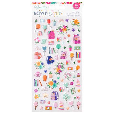 American Crafts Shimelle Reasons to Smile Puffy Icon Stickers