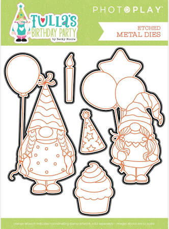PhotoPlay Paper Tulla's Birthday Party Etched Metal Die Set