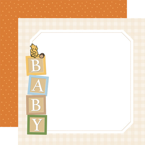 Echo Park Winnie the Pooh Baby Welcome Baby 12x12 Patterned Paper