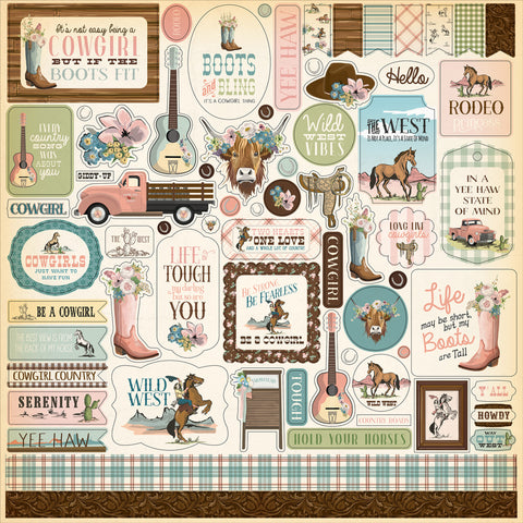 Carta Bella Cowgirl Element Sticker Sheet