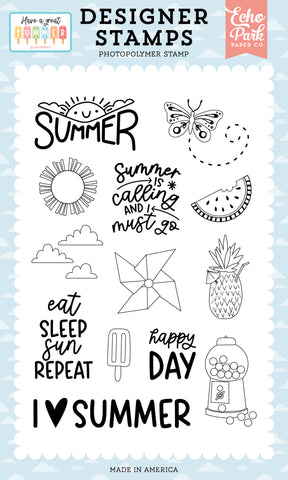 Echo Park Have A Great Summer Summer Is Calling Designer Stamp Set