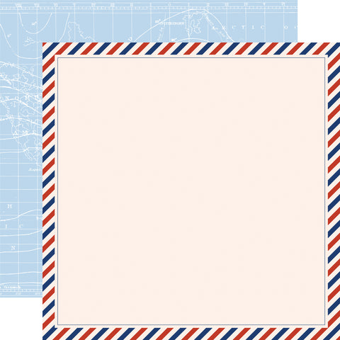 Echo Park Born To Travel Postcard 12x12 Patterned Paper