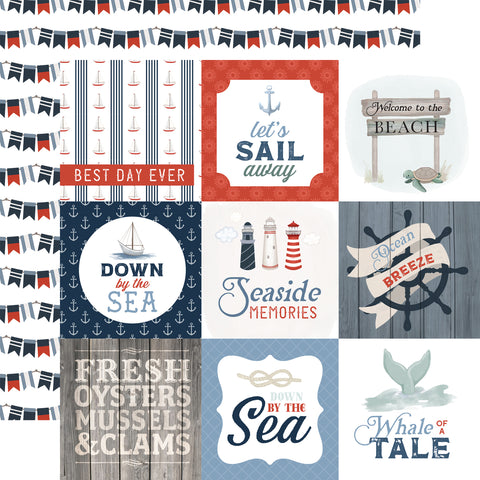 Carta Bella Seashore 4x4 Journaling Cards 12x12 Patterned Paper