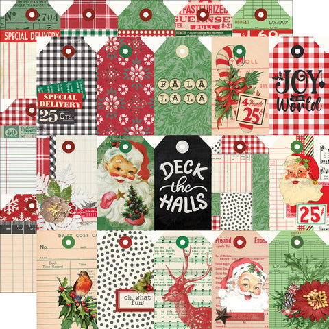 Simple Stories Simple Vintage Dear Santa Tag Elements Patterned Paper