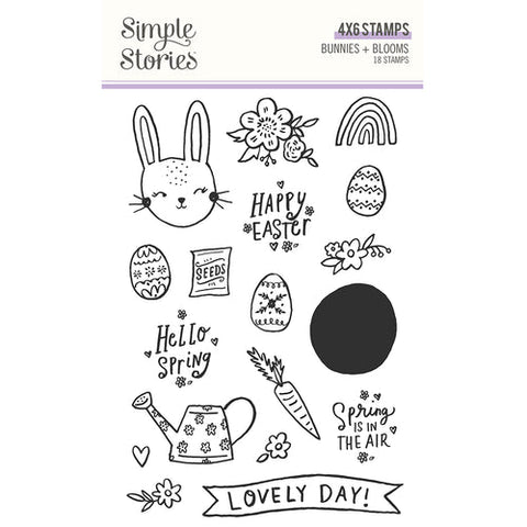 Simple Stories Bunnies + Blooms Photopolymer Stamp Set