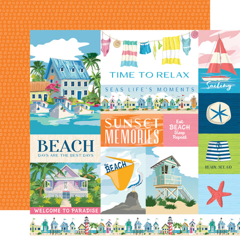 Carta Bella Beach Town Multi Journaling Cards 12x12 Patterned Paper