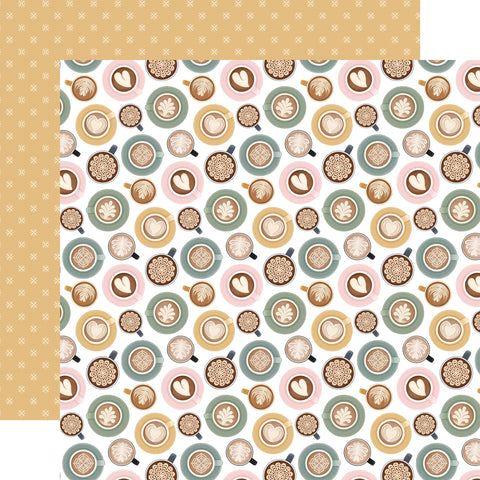 Carta Bella Coffee Shop Lovely Lattes 12x12 Patterned Paper