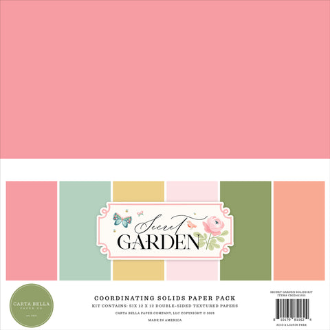 Carta Bella Secret Garden Coordinating 12x12 Solids Paper Pack