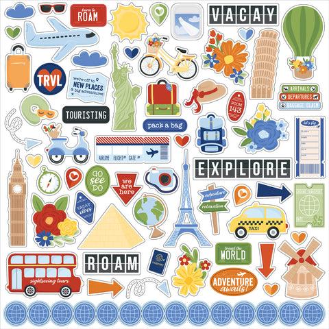 Echo Park Born To Travel Element Sticker Sheet