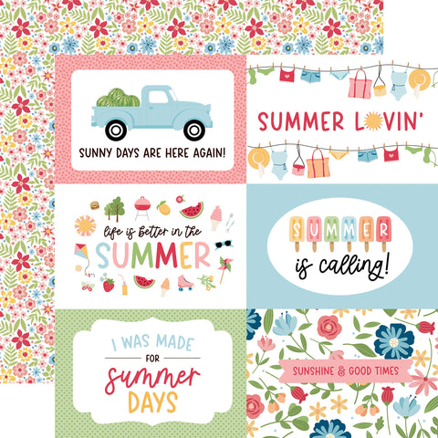 Echo Park Have A Great Summer 6x4 Journaling Cards 12x12 Patterned Paper