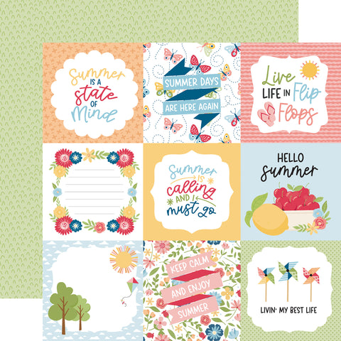 Echo Park Have A Great Summer 4x4 Journaling Cards 12x12 Patterned Paper