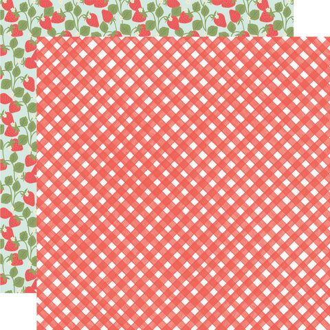 Simple Stories Pink Lemonade Berry Sweet 12x12 Patterned Paper