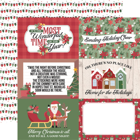 Echo Park Santa Claus Lane 6x4 Journaling Cards Patterned Paper