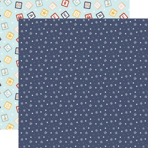 Echo Park Baby On Board It's A Boy I Love You Stars 12x12 Patterned Paper