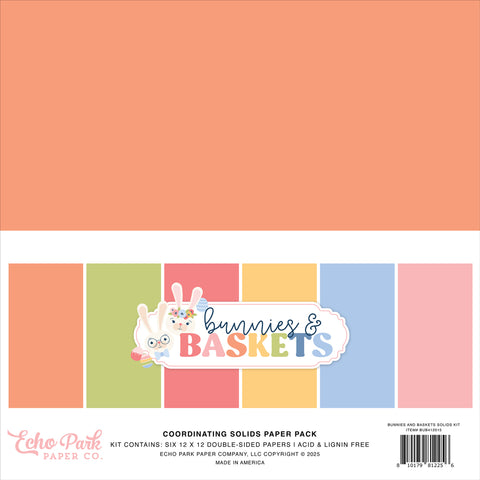 Echo Park Bunnies and Baskets Coordinating Solids Paper Pack